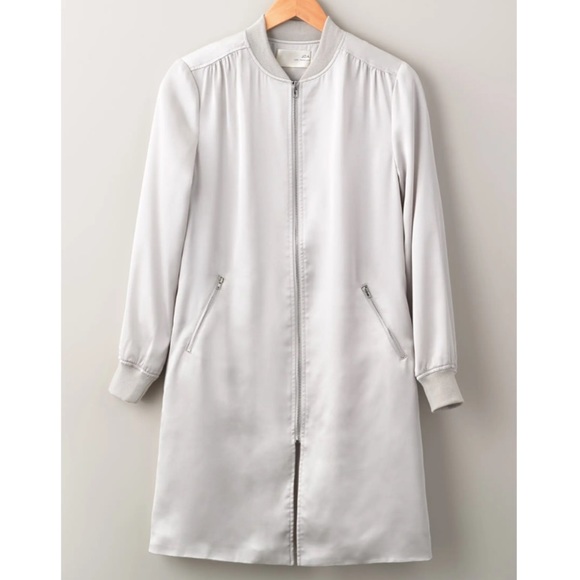 J.O.A. Satin Longline Bomber Jacket - Picture 2 of 16